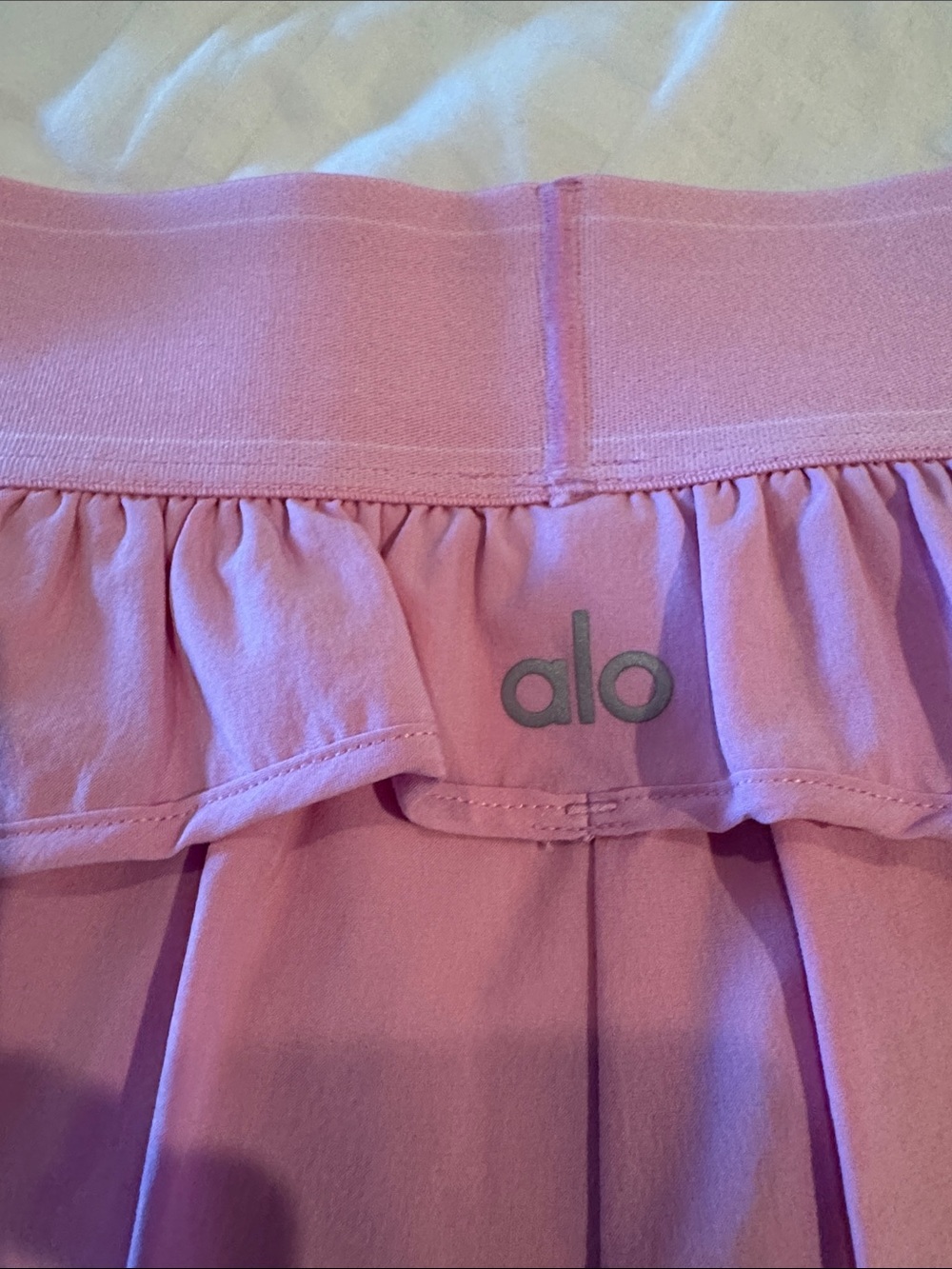 ALO Yoga Candy Heart Pink Athletic Shorts with Built-In Liner - Picture 3 of 6